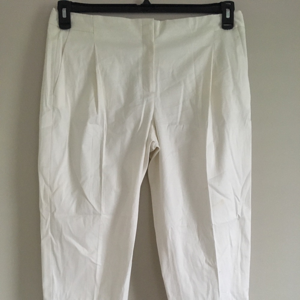 Carolina Issa Nordstrom Signature Ivory crop pants